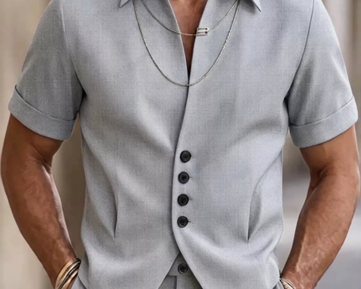 NEWYORKLISTED ATLAS MEN'S COLLECTION – Men's slim-fit short-sleeve button-down shirt, product image 4
