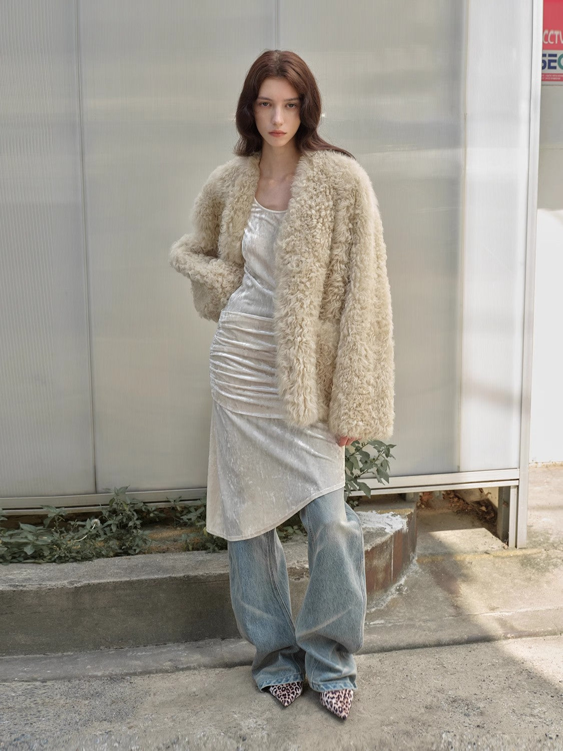 Castle Dusk Fashionable Casual V-Neck Italian Tuscan Sheepskin Coat - NEWYORKLISTED