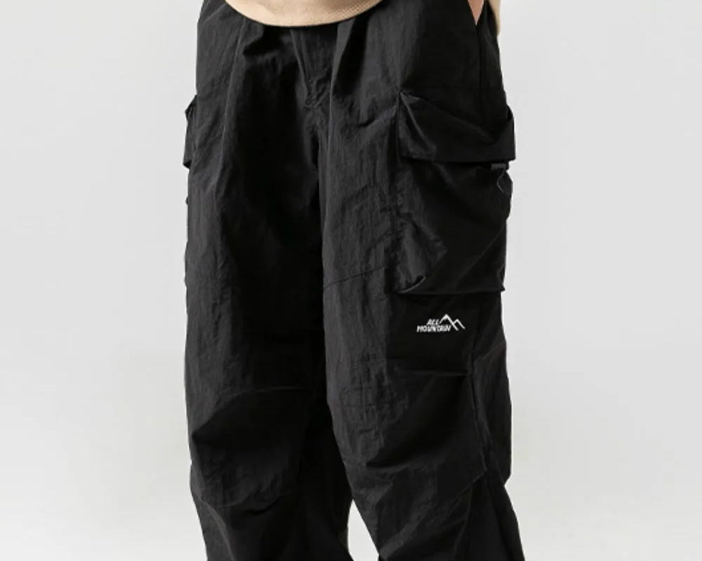 NEWYORKLISTED ATLAS MEN'S COLLECTION: Men's Plus Size Elastic Waist Pants with Pockets – Lightweight Utility, All-Day Comfort in Black