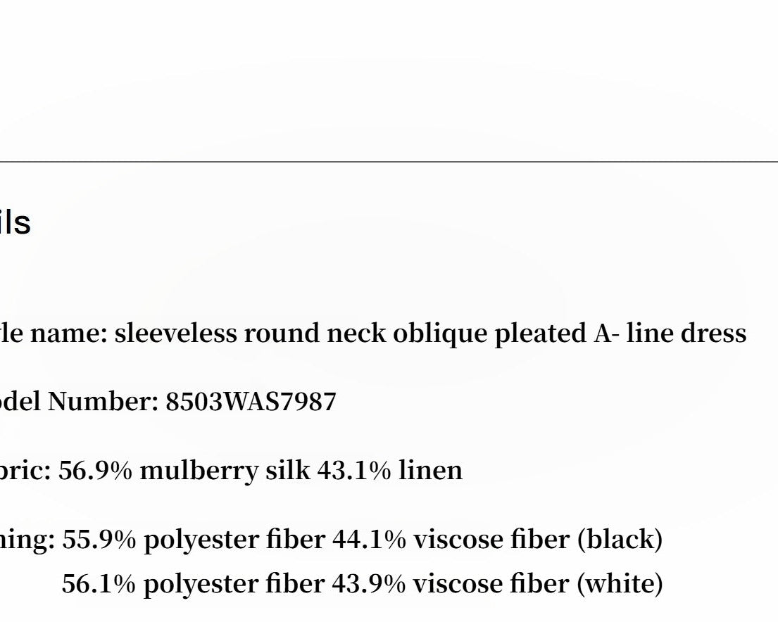 Mulberry Silk Sleeveless Round Neck Oblique Pleated A-Line White Dress - NEWYORKLISTED