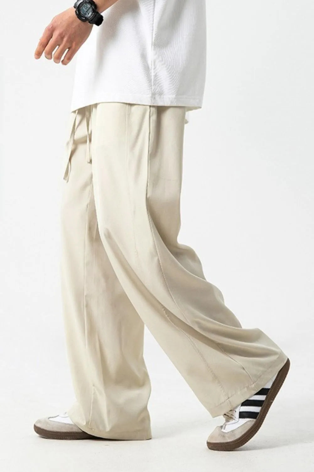 NEWYORKLISTED ATLAS MEN's COLLECTION: Men's Drawstring Wide Leg Pants