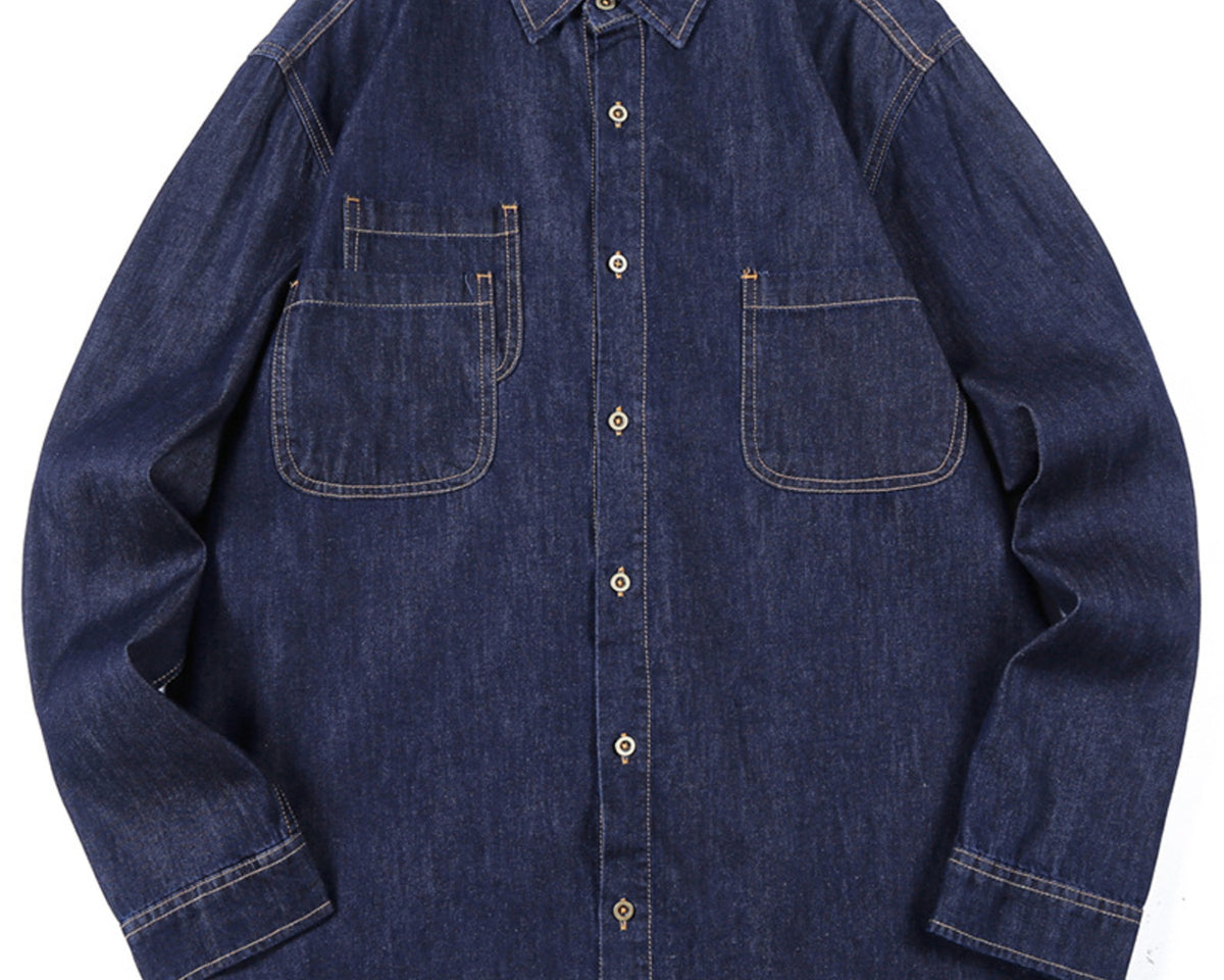 NEWYORKLISTED ATLAS MEN'S COLLECTION – Men's long-sleeve denim button-down shirt, product image 4