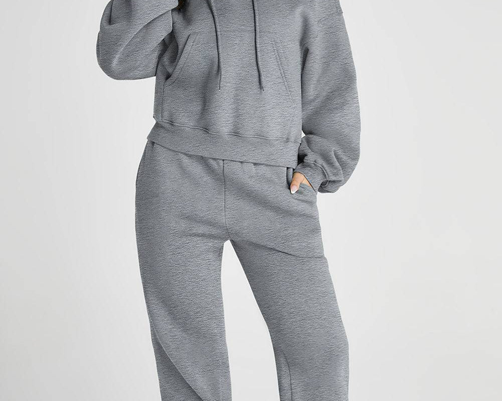 Dropped Shoulder Hooded Top and Pants Active Set - NEWYORKLISTED