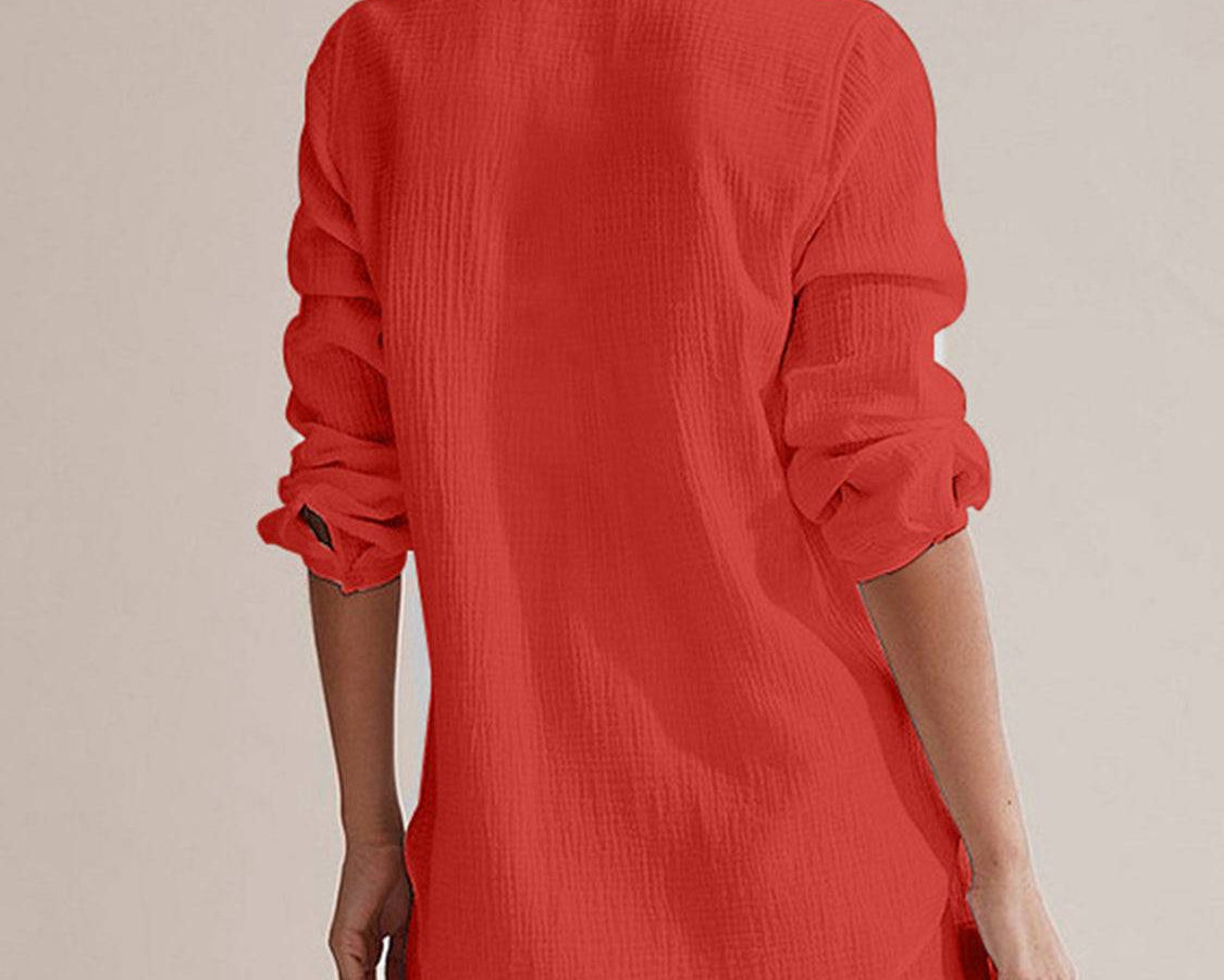 NYLD: Notched Long Sleeve Top and Shorts Set - NEWYORKLISTED