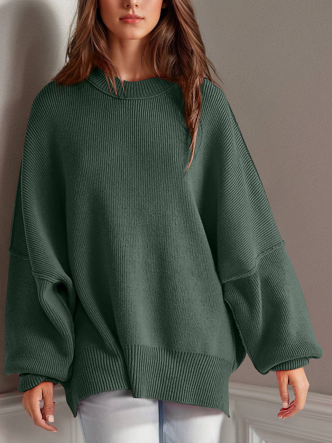 NEWYORKLISTED STYLE COLLECTION: Round Neck Long Sleeve Sweater - NEWYORKLISTED