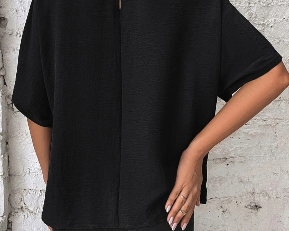 NEWYORKLISTED STYLE COLLECTION: Side Bow Short Sleeve Blouse - NEWYORKLISTED