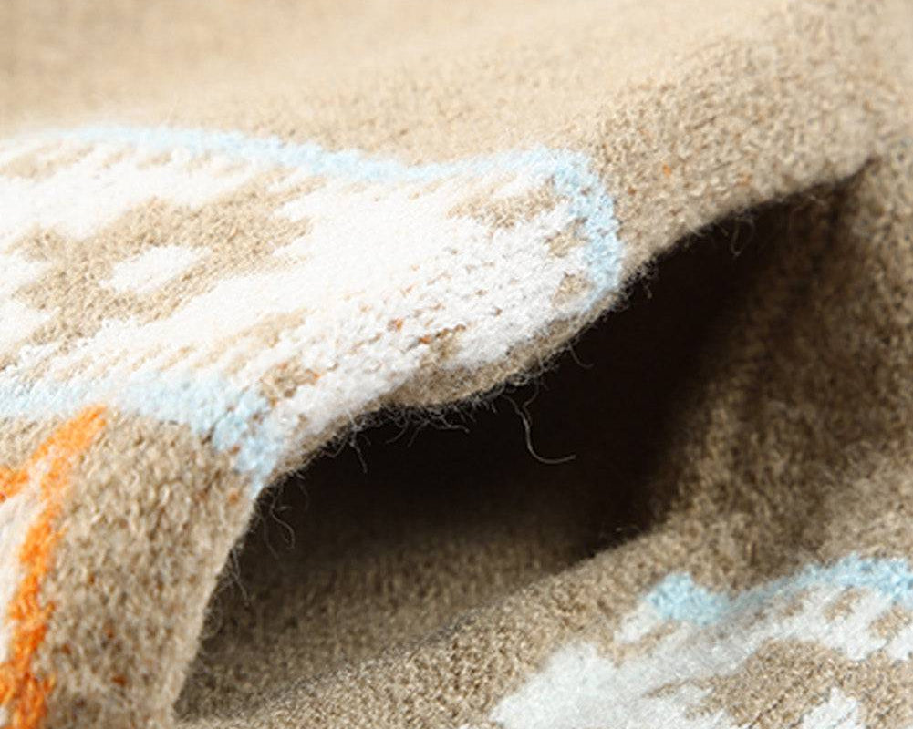 Geometric Open Front Long Sleeve Cardigan - NEWYORKLISTED