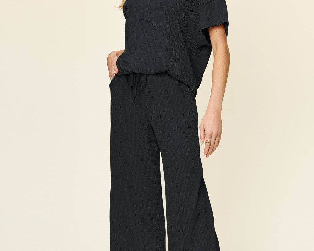 NYLD Short Sleeve T-Shirt and Wide Leg Pants - NEWYORKLISTED