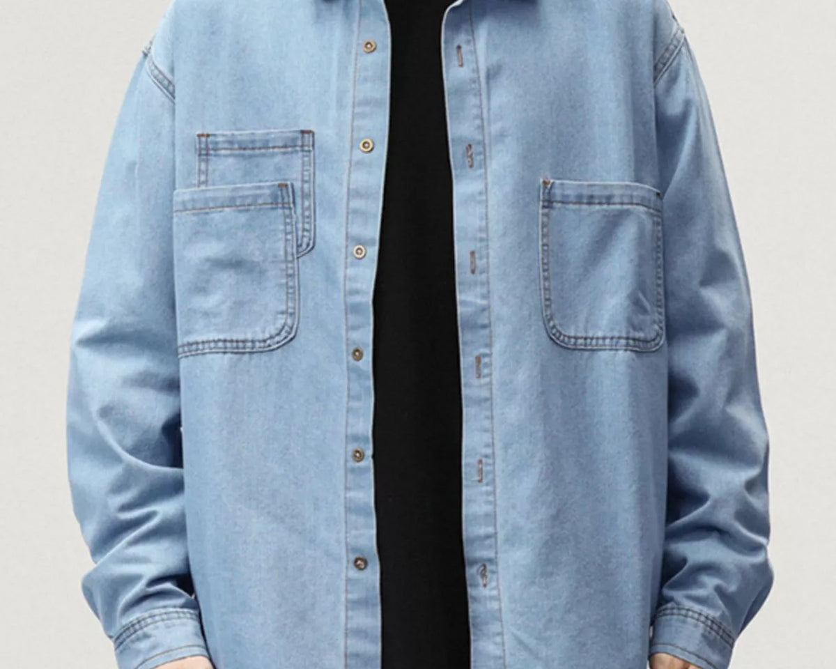NEWYORKLISTED ATLAS MEN'S COLLECTION – Men's long-sleeve denim button-down shirt, product image 6