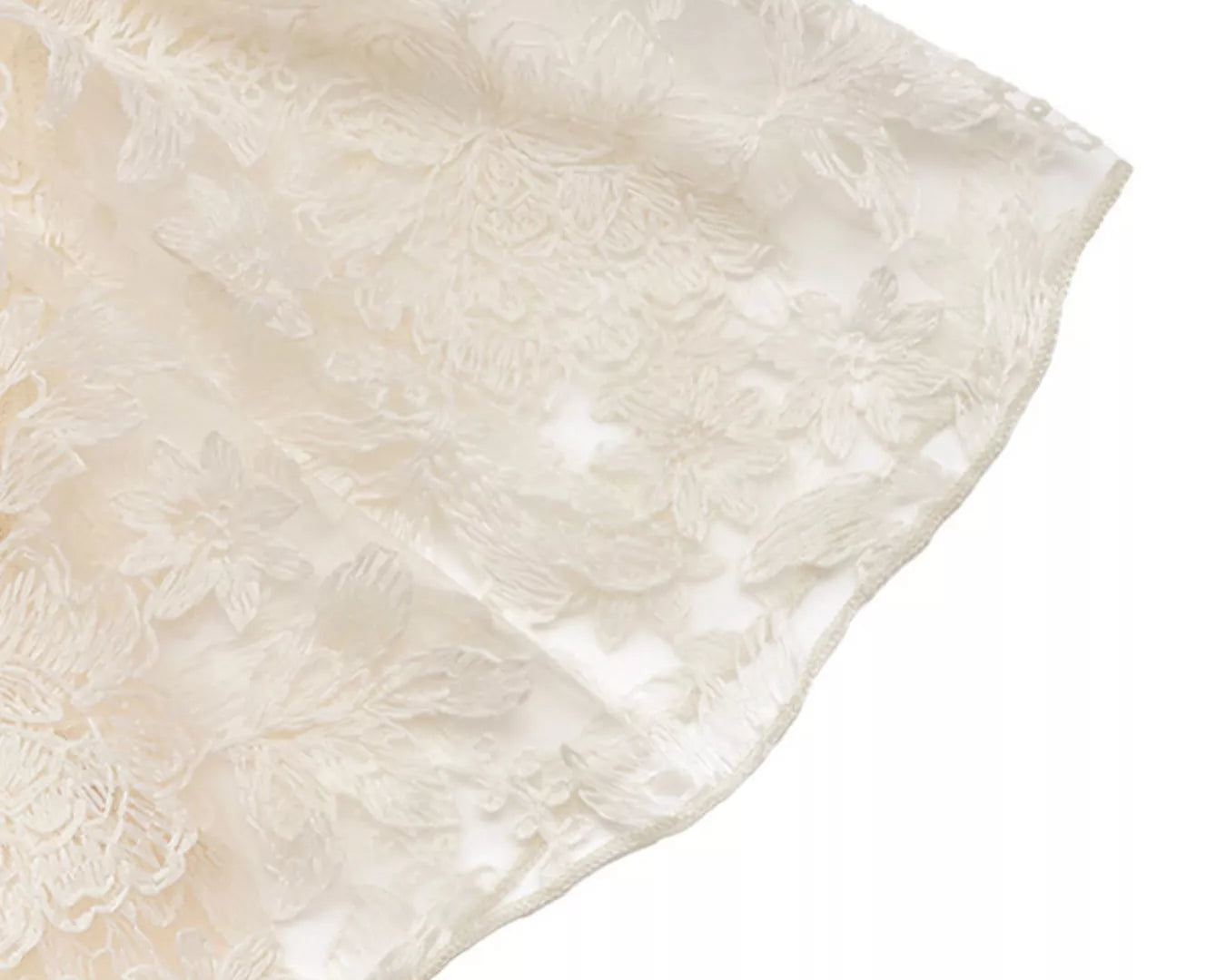 NEWYORKLISTED STYLE COLLECTION: Close-up of a textured beige fabric on a white background