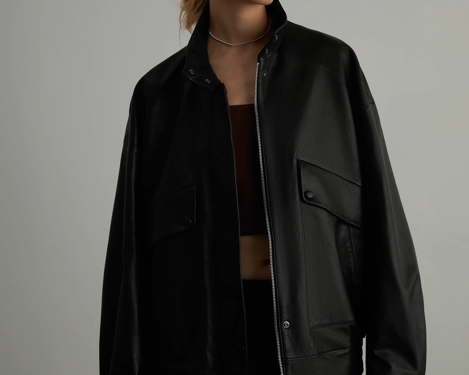 Brown Retro Genuine Leather Jacket Women's Motorcycle Sheep Leather Jacket Short "Loveless Muse" - NEWYORKLISTED