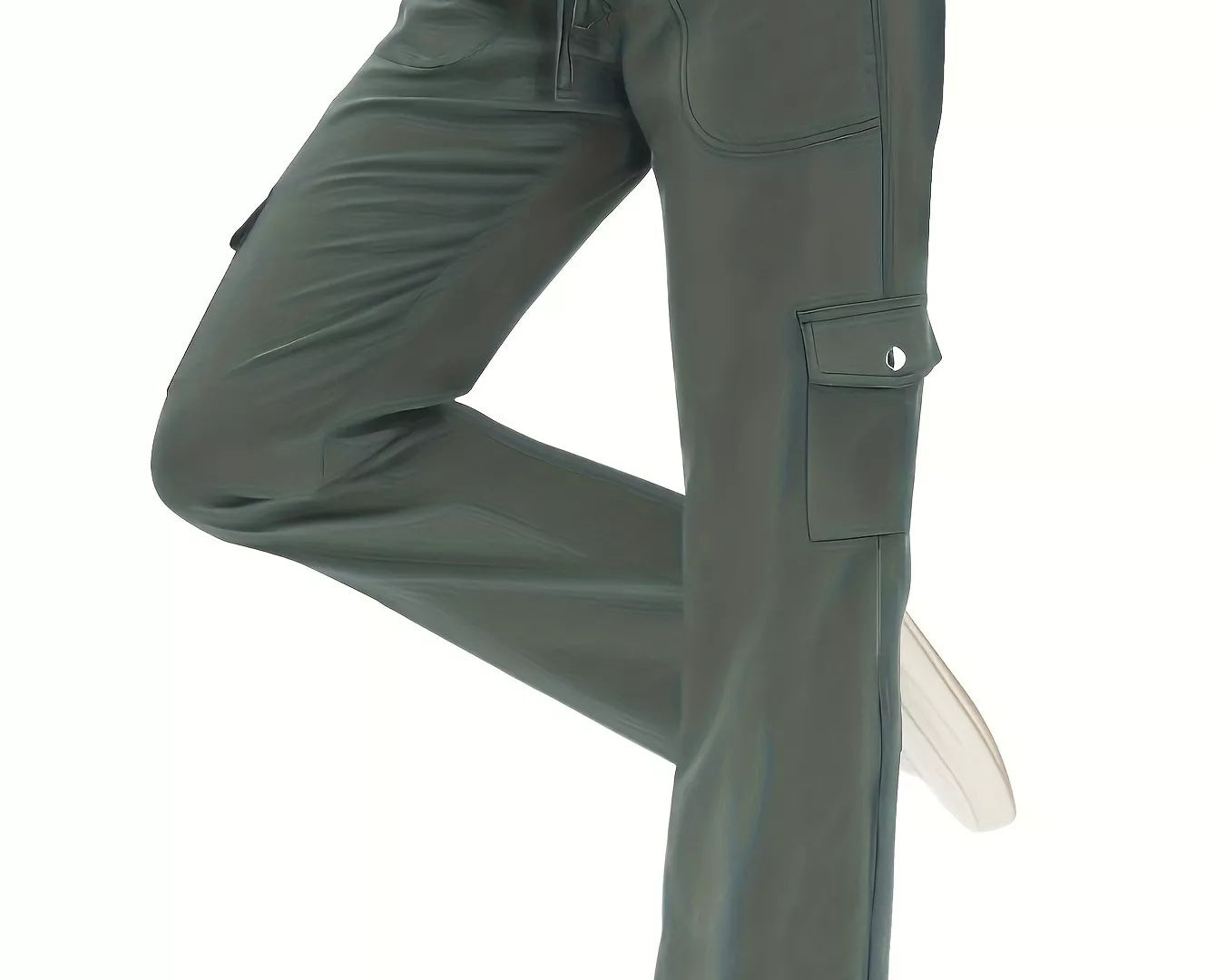 NEWYORKLISTED ACTIVEWEAR: Green cargo pants worn by a person on a white background
