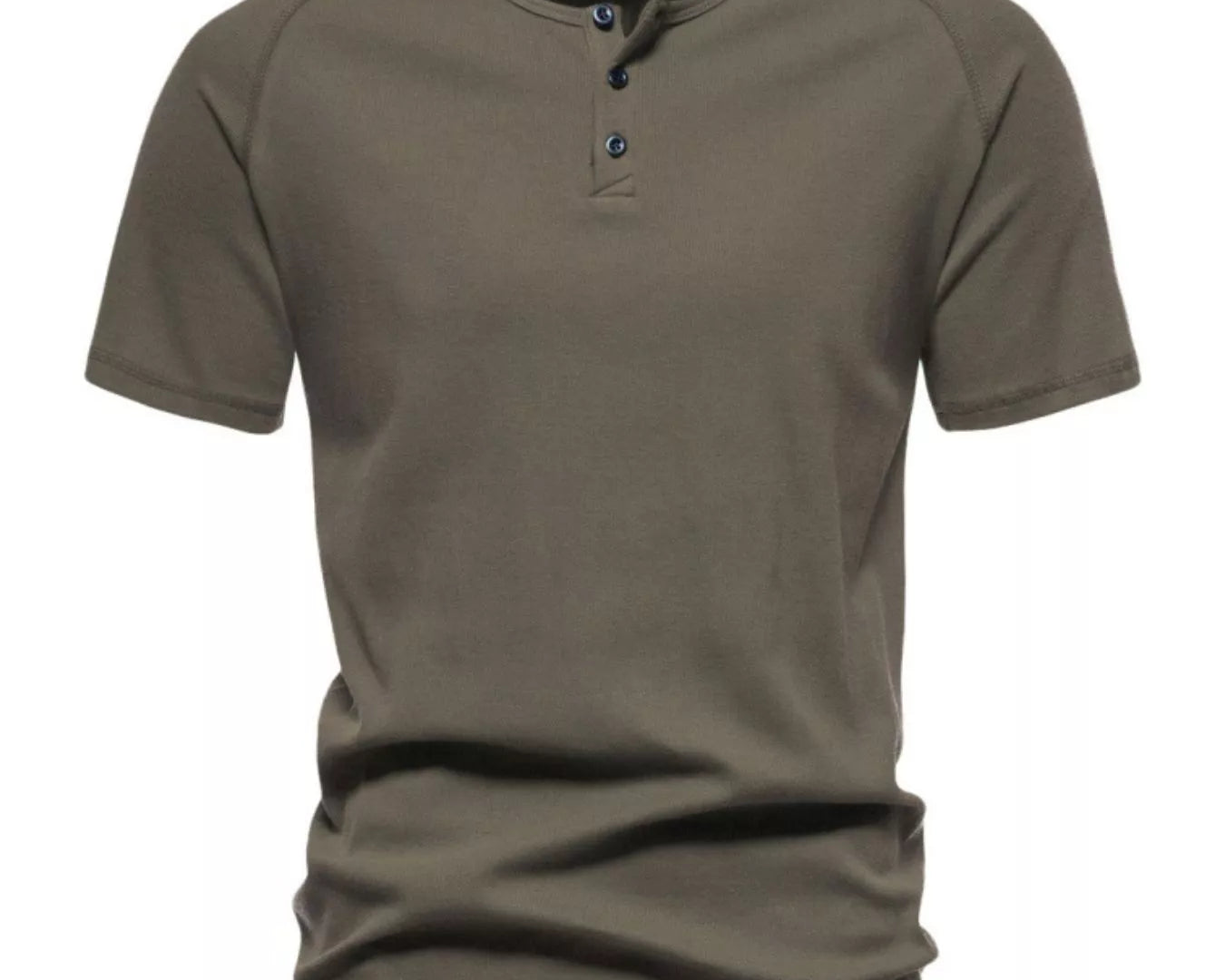 NEWYORKLISTED ATLAS MEN'S COLLECTION: Brown short-sleeve henley shirt on a white background