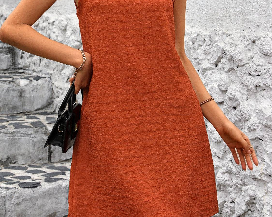 NEWYORKLISTED STYLE COLLECTION: Asymmetrical Neck Sleeveless Mini Dress - NEWYORKLISTED