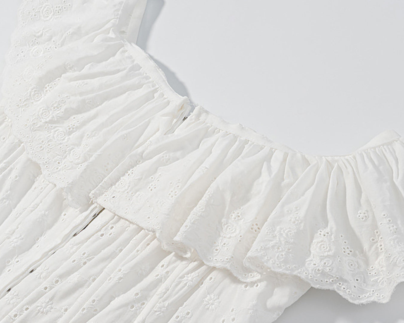NEWYORKLISTED STYLE COLLECTION: White lace top on a light gray background