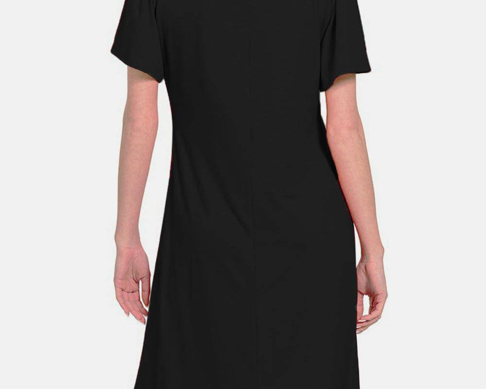 NEWYORKLISTED V-Neck Short Sleeve Dress - NEWYORKLISTED