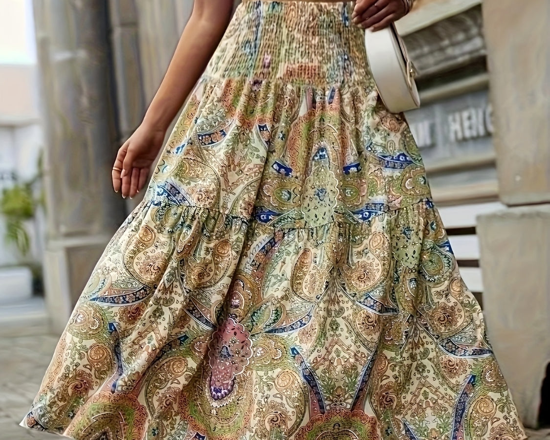 NEWYORKLISTED STYLE COLLECTION: Tiered Smocked Printed Skirt - NEWYORKLISTED