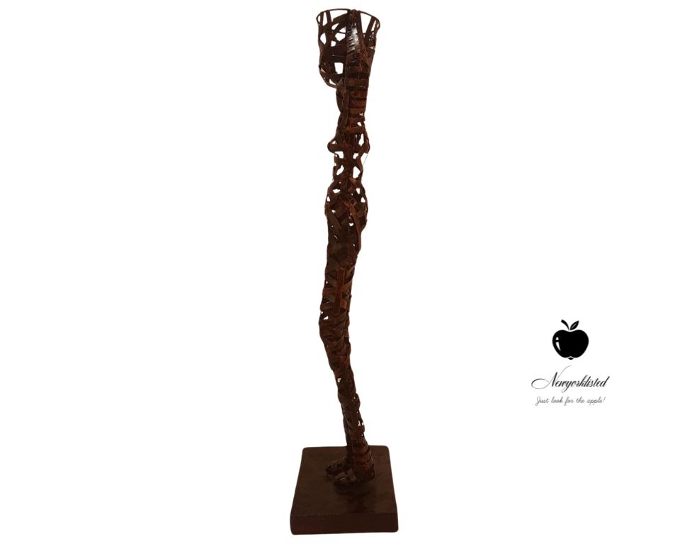 Palecek Woman with Basket Sculpture – A Sustainable Treasure from the NEWYORKLISTED UNIQUE FINDS COLLECTION - NEWYORKLISTED