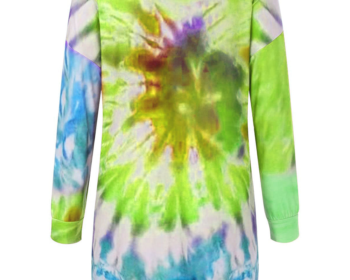 NEWYORKLISTED STYLE COLLECTION: Tie-Dye Long Sleeve Dress - NEWYORKLISTED