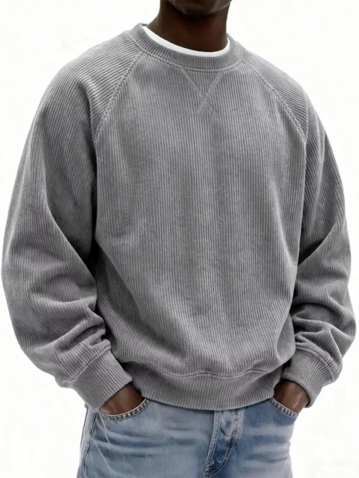 NEWYORKLISTED ATLAS MEN'S COLLECTION – Men's corduroy crew-neck sweatshirt, product image 2