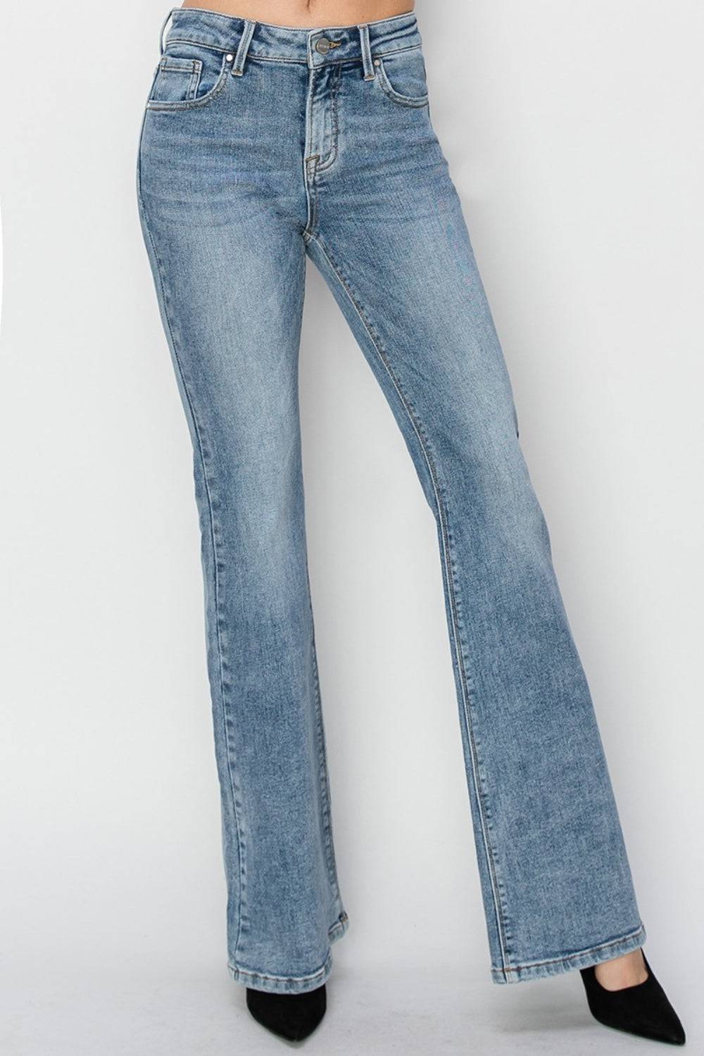 RISEN Full Size Mid Rise Bootcut Jeans - NEWYORKLISTED