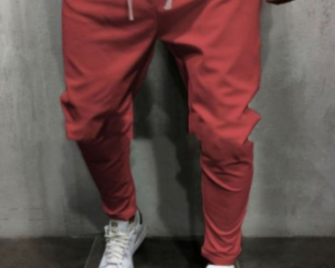 NEWYORKLISTED ATLAS MEN's COLLECTION: Men's Drawstring Cropped Slim Pants