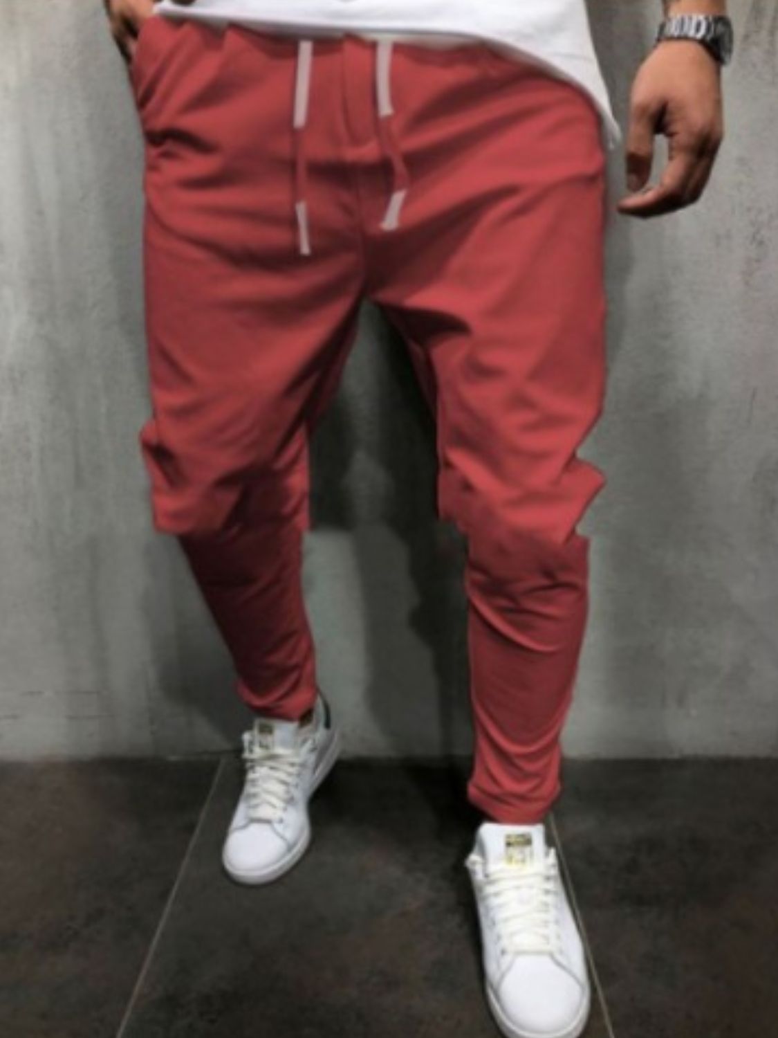 NEWYORKLISTED ATLAS MEN's COLLECTION: Men's Drawstring Cropped Slim Pants