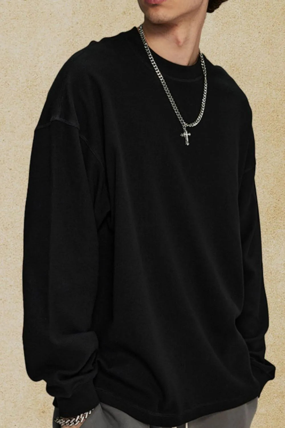 NEWYORKLISTED ATLAS MEN's Round Neck Long Sleeve T-Shirt