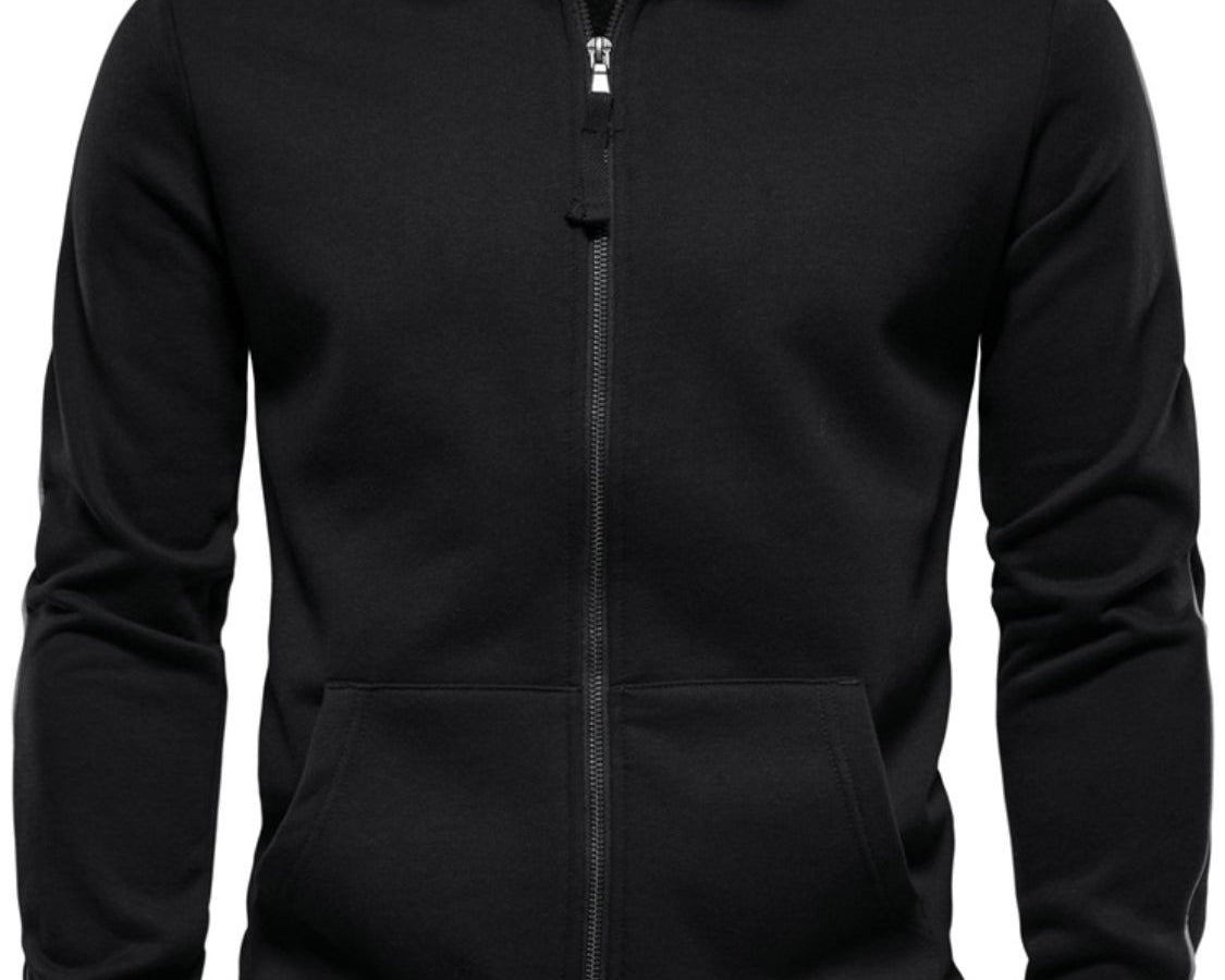 NEWYORKLISTED ATLAS MEN's COLLECTION: Men's Zip Up Long Sleeve Sweatshirt in Black