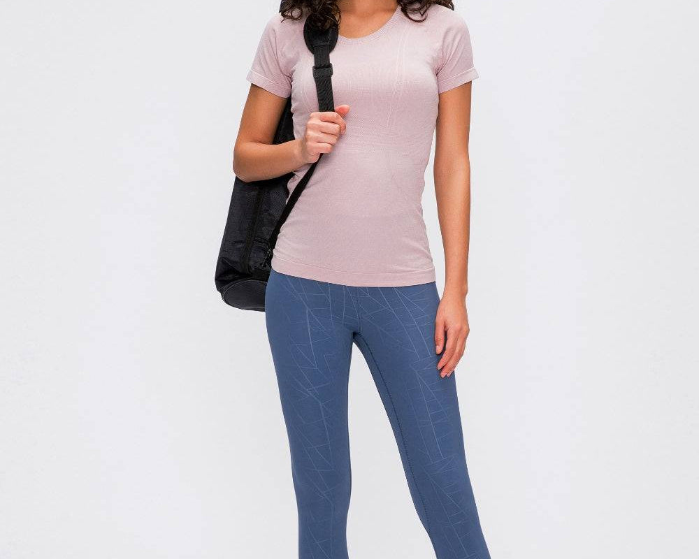 Millennia Round Neck Short Sleeve Active T-Shirt - NEWYORKLISTED