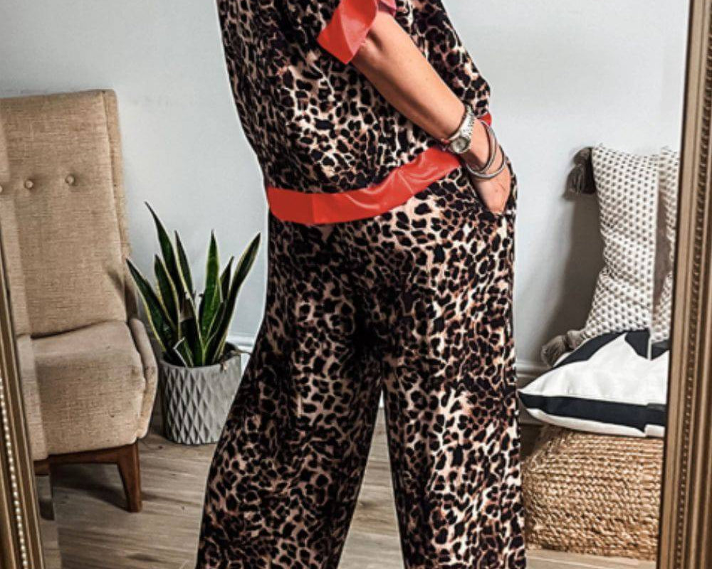 NEWYORKLISTED STYLE COLLECTION: Leopard Print Silky Top and Pants Lounge Set - NEWYORKLISTED