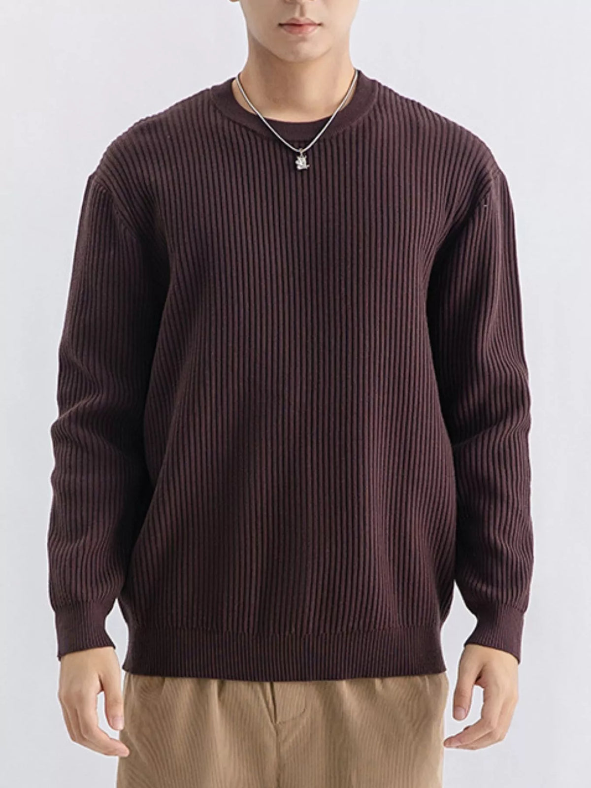 NEWYORKLISTED ATLAS MEN'S COLLECTION – Men's ribbed knit crew-neck sweater, product image 6