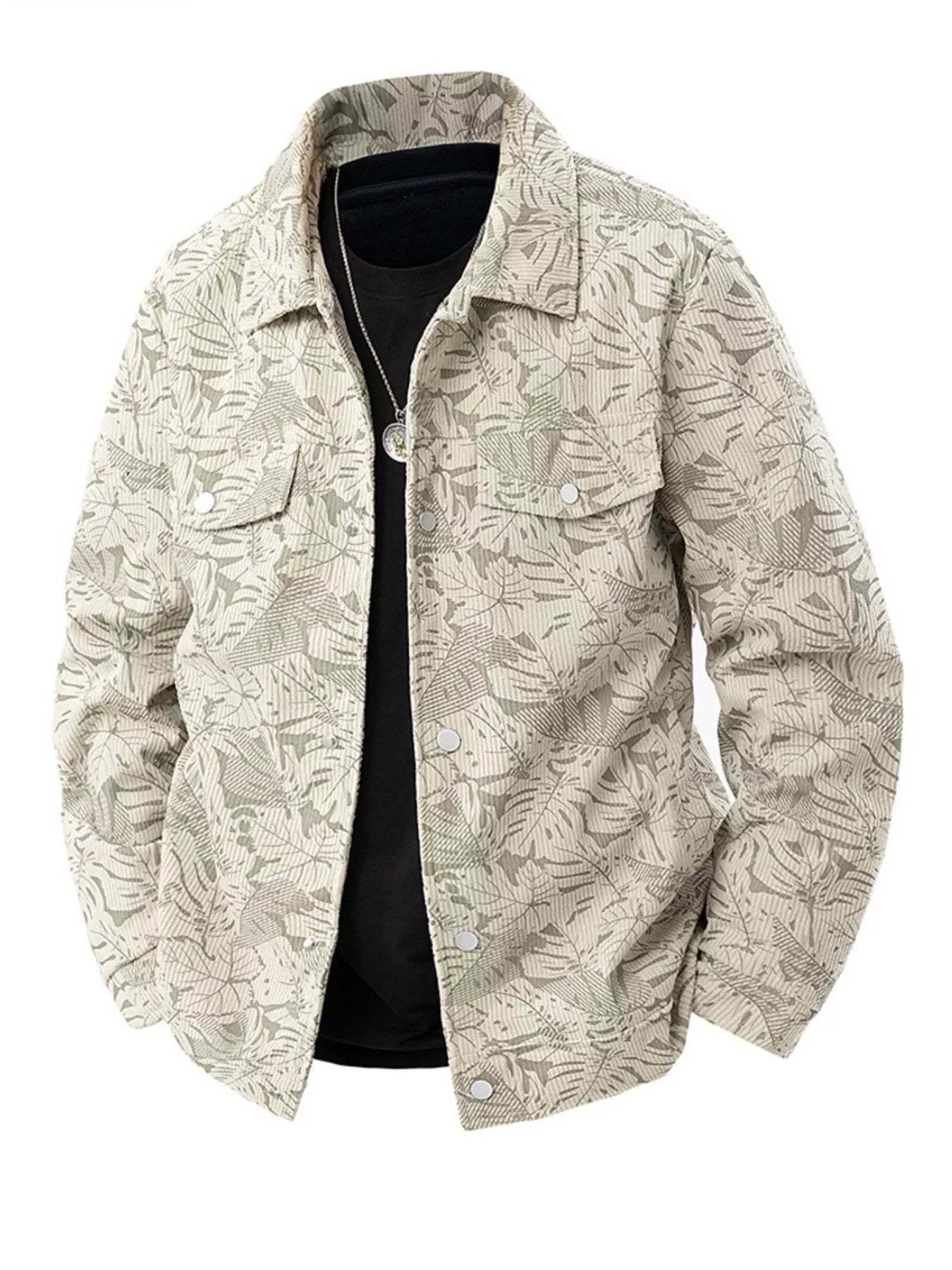 NEWYORKLISTED ATLAS Men’s Collection™: Beige patterned jacket on a white background