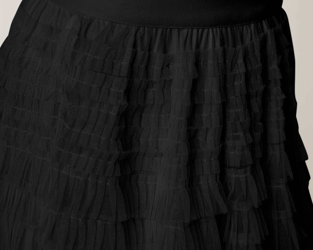 NEWYORKLISTED STYLE COLLECTION: Ruched High Waist Tiered Skirt - NEWYORKLISTED