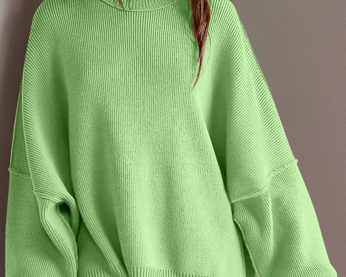 NEWYORKLISTED STYLE COLLECTION: Round Neck Long Sleeve Sweater - NEWYORKLISTED