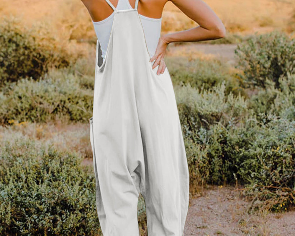 NEWYORKLISTED V-Neck Sleeveless Jumpsuit with Pockets - NEWYORKLISTED