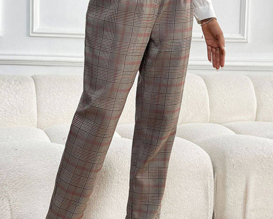 NEWYORKLISTED STYLE COLLECTION: Perfect Plaid Straight Leg Pants - NEWYORKLISTED