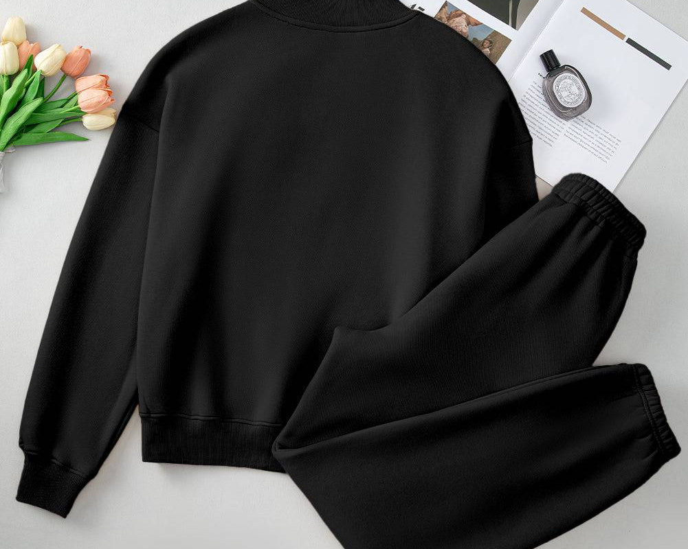 Quarter Zip Long Sleeve Top and Pants Set - NEWYORKLISTED