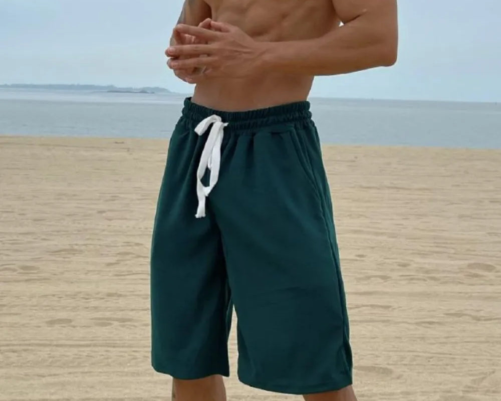 NEWYORKLISTED ATLAS MEN’S COLLECTION: Men's Plus Size Drawstring Shorts with Pockets – Everyday Comfort, Elevated Fit in Dark Green