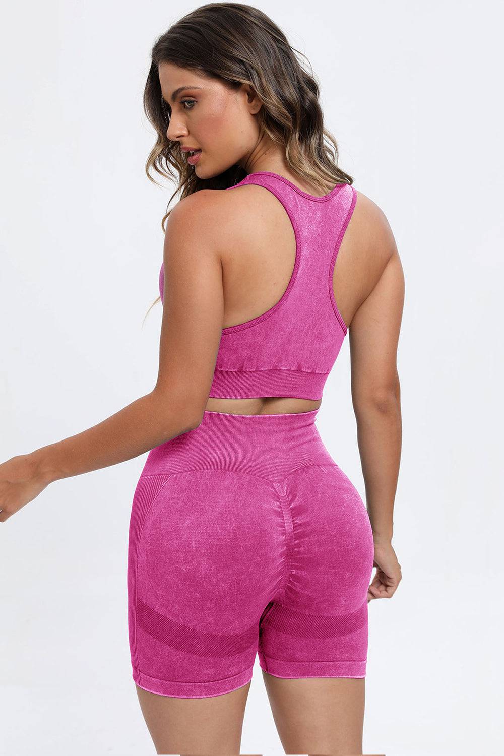 NEWYORKLISTED STYLE COLLECTION: 3 Piece Washed Square Neck Wide Strap Active Set - NEWYORKLISTED