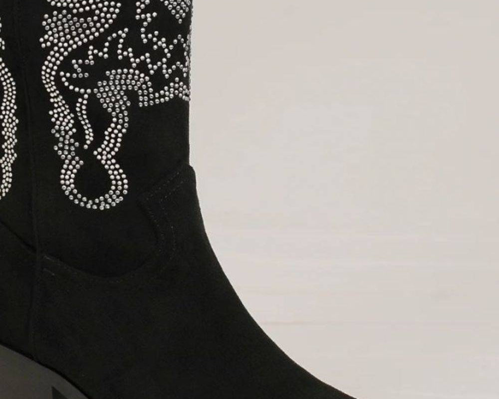 NEWYORKLISTED STYLE COLLECTION: Fashion Rhinestone Detail Point Toe Boots - NEWYORKLISTED