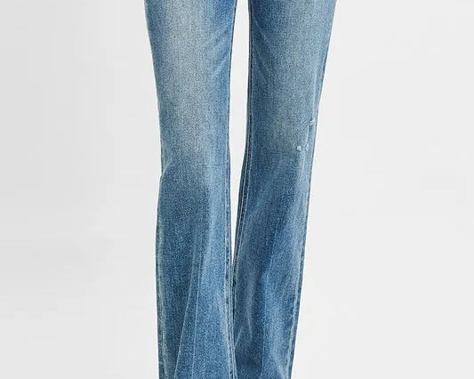 NEWYORKLISTED STYLE COLLECTION: RISEN Full Size Distressed Detail Bootcut Jeans