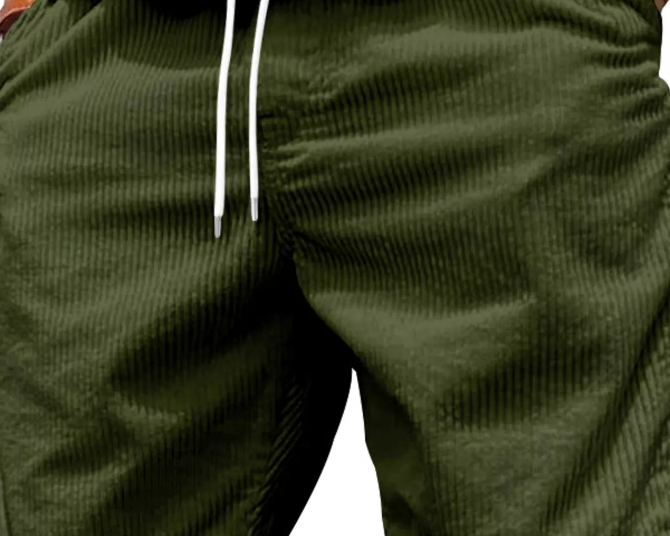 NEWYORKLISTED ATLAS MEN'S COLLECTION: Green shorts with white drawstring on a plain background
