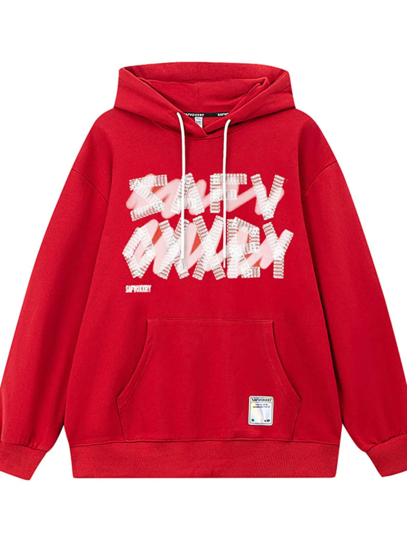 NEWYORKLISTED ATLAS MEN'S COLLECTION: Graffiti Spray Paint Graphic Hoodie with Drawstring Hood in Red