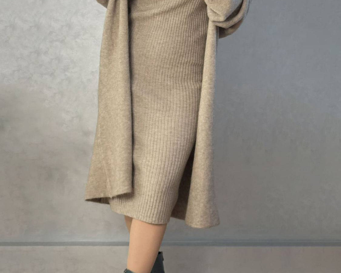 NEWYORKLISTED STYLE COLLECTION: Open Front Cardigan Sweater Dress Set - NEWYORKLISTED