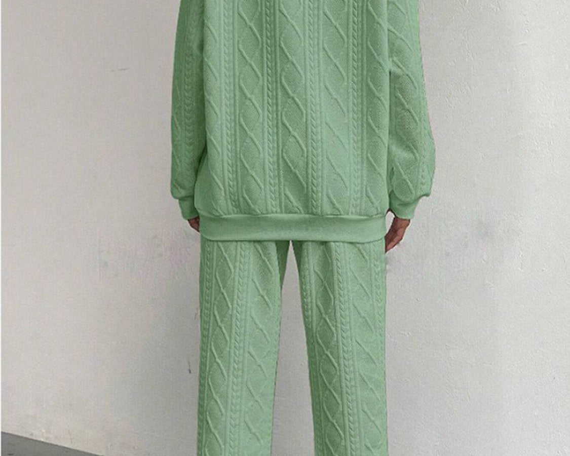 NEWYORKLISTED STYLE COLLECTION: Texture Round Neck Top and Pants Set - NEWYORKLISTED