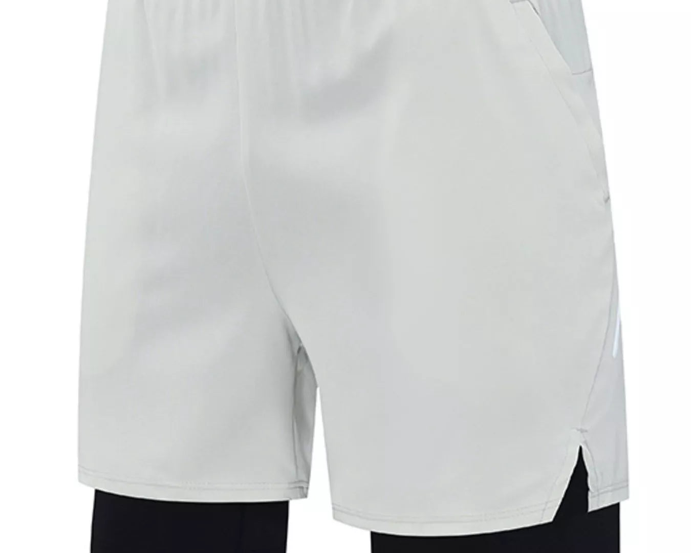 NEWYORKLISTED ATLAS MEN's COLLECTION: White athletic shorts with black accents on a white background