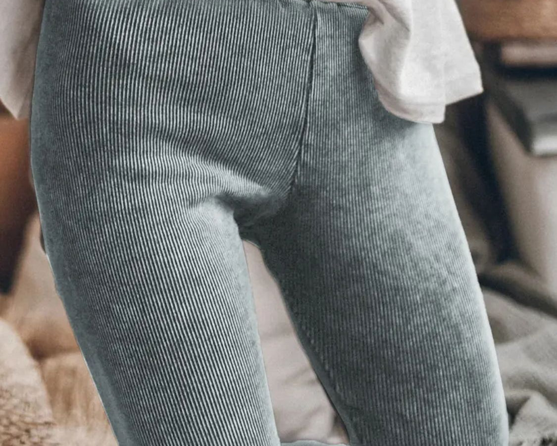 Ribbed Elastic Waist Leggings - NEWYORKLISTED