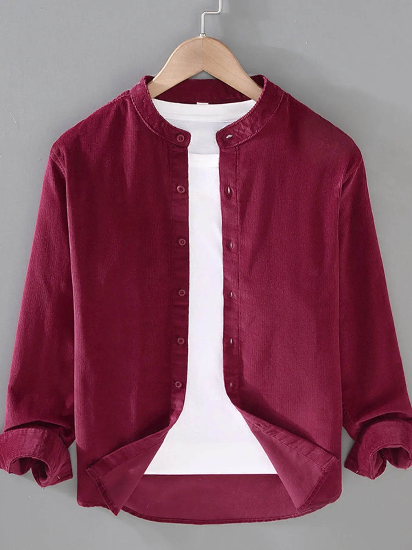 NEWYORKLISTED ATLAS MEN'S COLLECTION: Men's Button Up Long Sleeve Shirt in Red