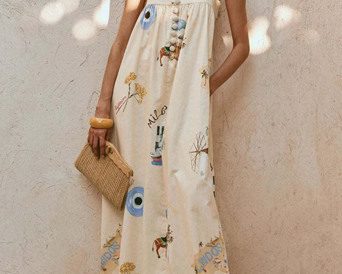 NEWYORKLISTED STYLE COLLECTION: Bohemian Print Cami Maxi Dress with Pockets